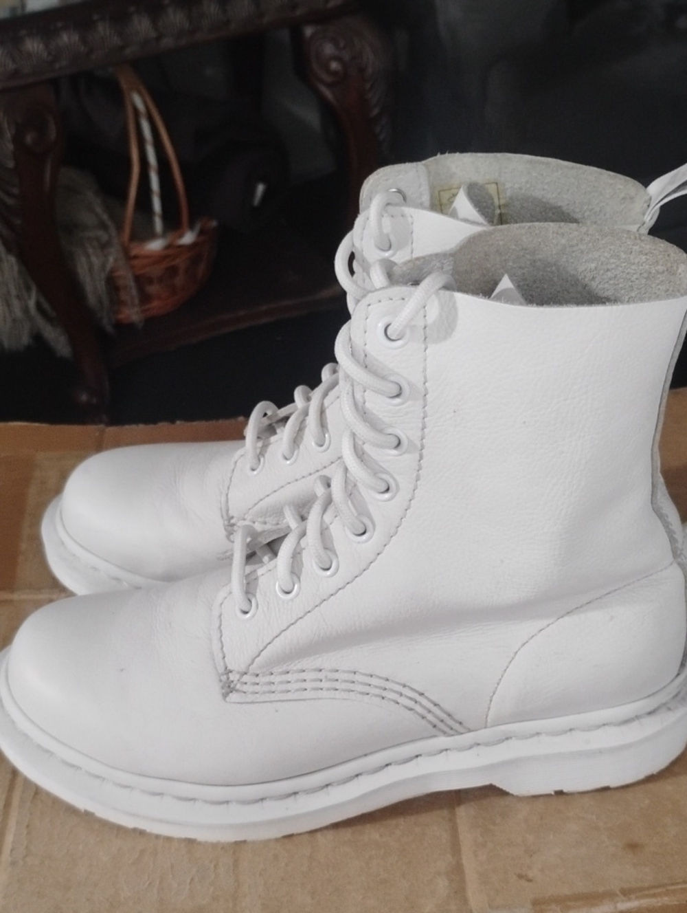 Dr. Martens White Leather Ankle Boot (Women's)